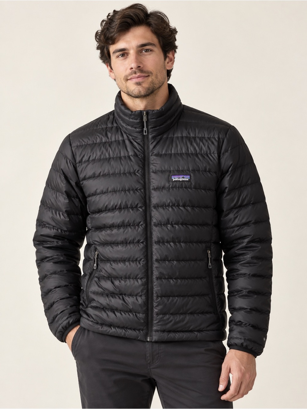 Patagonia Men’s Black Down Jacket Puffer Full Zip Size M